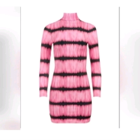 ALICE + OLIVIA Delora Tie Dye Mock Neck  Mini Dress Size 4 - Picture 7 of 13